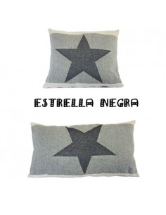 Cojín Estrella Jacquard Negra