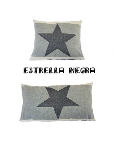 Cojín Estrella Jacquard Negra